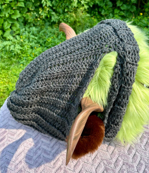 Black fursuit beanie