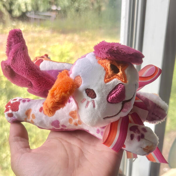 Lesbian clown dog handmade plush