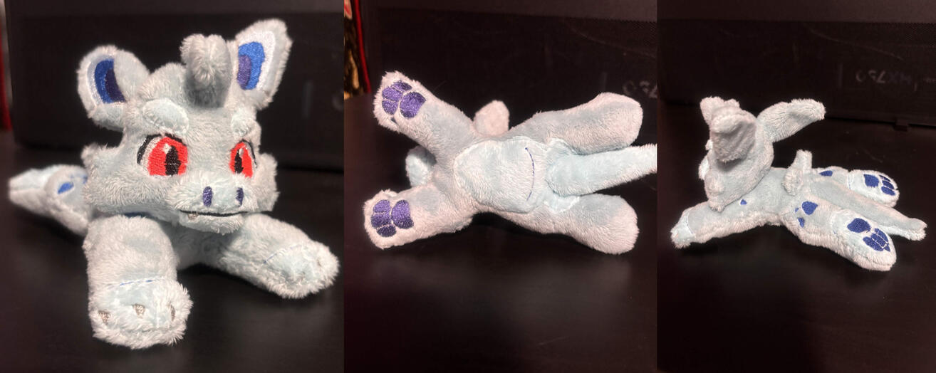 Project Xero Nidorina Inspired 7 inch plush. Embroidery and Applique.